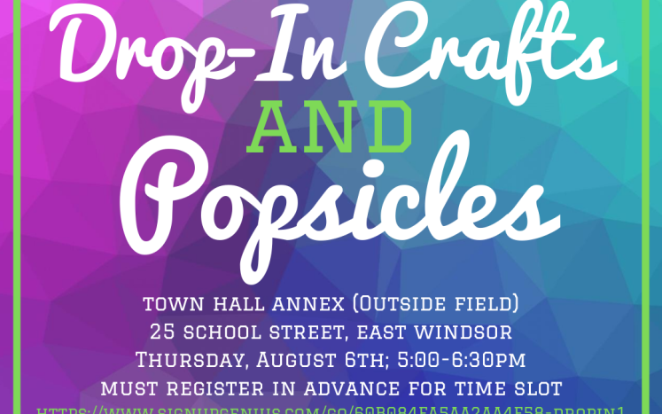 drop in crafts and popsicles